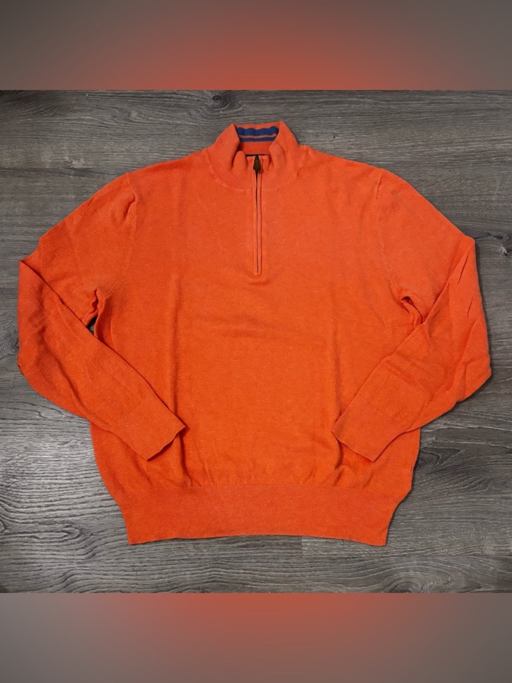 Brooks Brothers Men’s Half-Zip Sweater in Orange Size Large